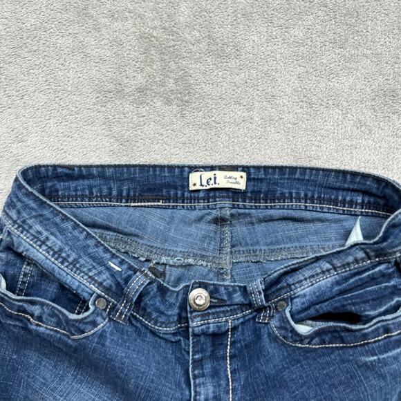 Lei Jeans Junior 13 Jort Blue Embroidered Back Pocket Denim‎ - Picture 3 of 7